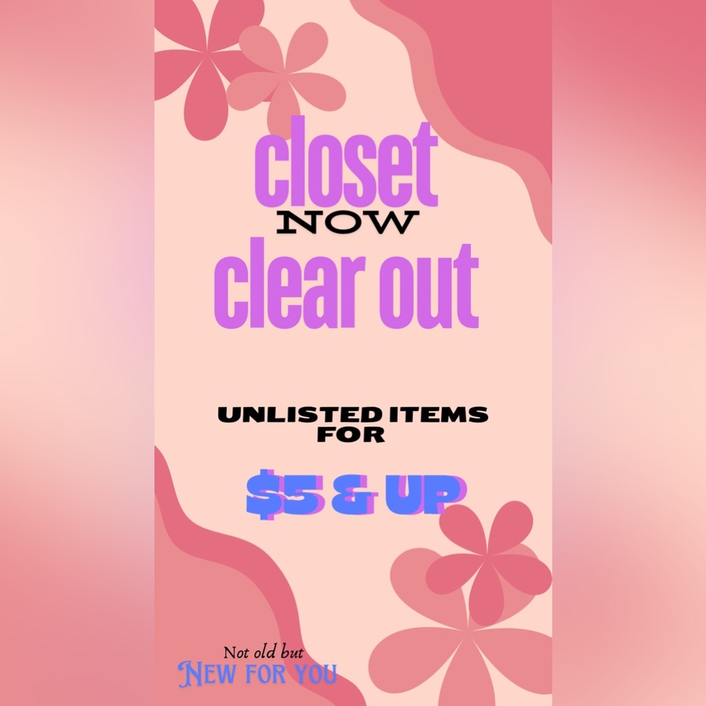 Unlisted items starts at $5 and up
